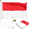 UD_G128 Combo Pack: 6 Ft Tangle Free Spinning Flagpole (White)