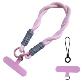 MAEXUS DELUXEFOX handykette kurz Universal mit 2 Stück handykette halterung, Handy Kette Kurz, Handy-Armband, Handy-Kette Handy-Lanyard Schlüsselband für Damen (Hellrosa)