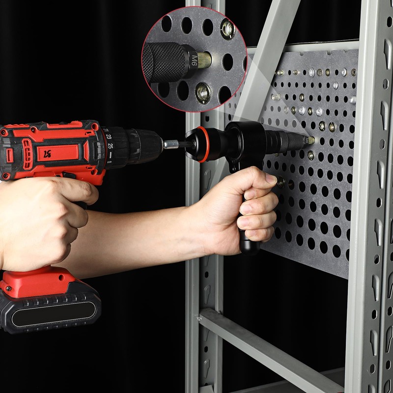 Beaspire Cordless Drill Electric Rivet Gun Adapter, 2-in-1 Rivet Nut