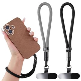 Correa para Celular Muñeca Ajustable,2 Piezas Strap para Celular con Rotación de 360°,Material de Hebilla Metálica y Nylon,Cordón Antirrobo y Antipérdida para Celular Universal (20cm × 7mm)