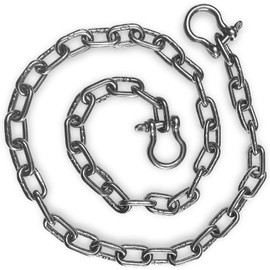 Anchor-Man Stainless Steel Boat Anchor Chain, Marine Grade, High Break Load with 2 Advanced Stainless Steel Shackles Boat Chains (L-5ft x D-1/4)