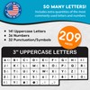 209 Pcs 3" Blue Bulletin Board Letters & Numbers, Capital