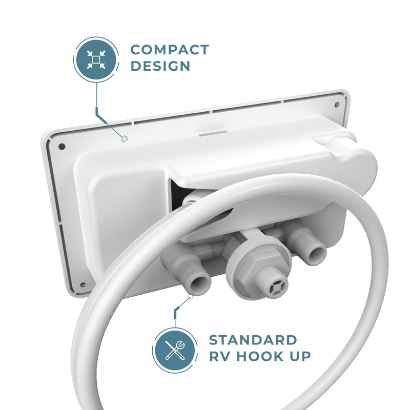 Manufacturers' Select ITC Fontana RV Exterior Shower Kit (White w/Latching