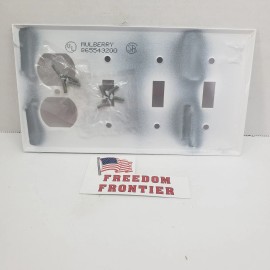 Mulberry 4 Gang  1 Duplex- 3 Toggle Wall Plate Cover WHITE  #86554