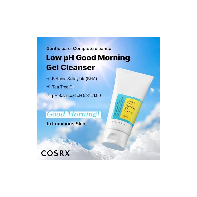 COSRX - Gel limpiador Good Morning de pH bajo, 150