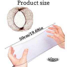 GQunit 40 Pcs Hair Nets for Women Bun,Coffee Invisible Hair Nets Elastic Edge Mesh for Ballet, Dance, Nurse