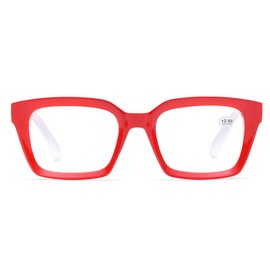 ZUVGEES Retro Style Oversized Blue Light Blocking Large Glasses Frame Large Lens Computer Reader Red, red