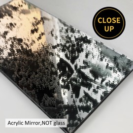 LiveInUrban 21PCS Foxed Silver Vintage Peel and Stick Mirror Effect Wall Decor, Stain and Crack Acrylic Wall Panel for Home Living Room Bedroom Office, 2.9"x5.9"