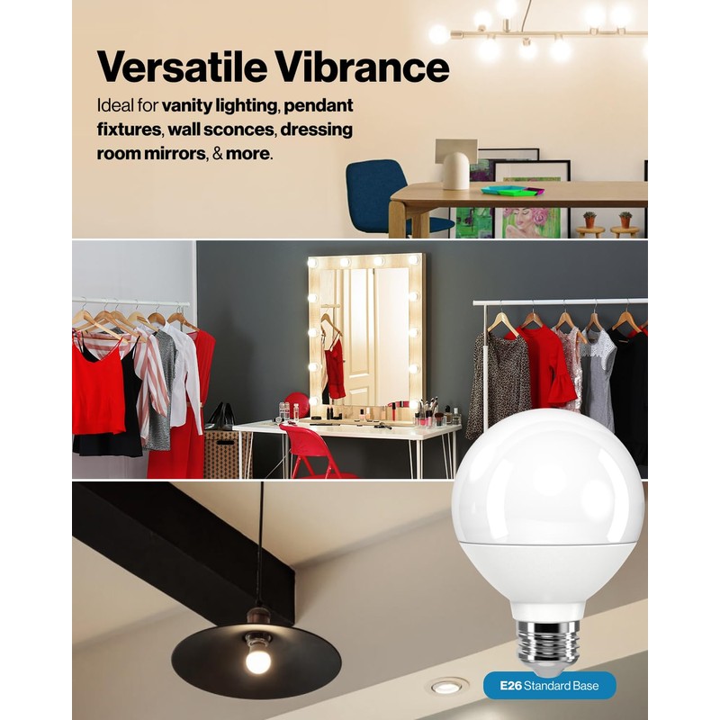 Sunco 8 Pack G25 LED Light Bulbs, Globe Vanity Lights