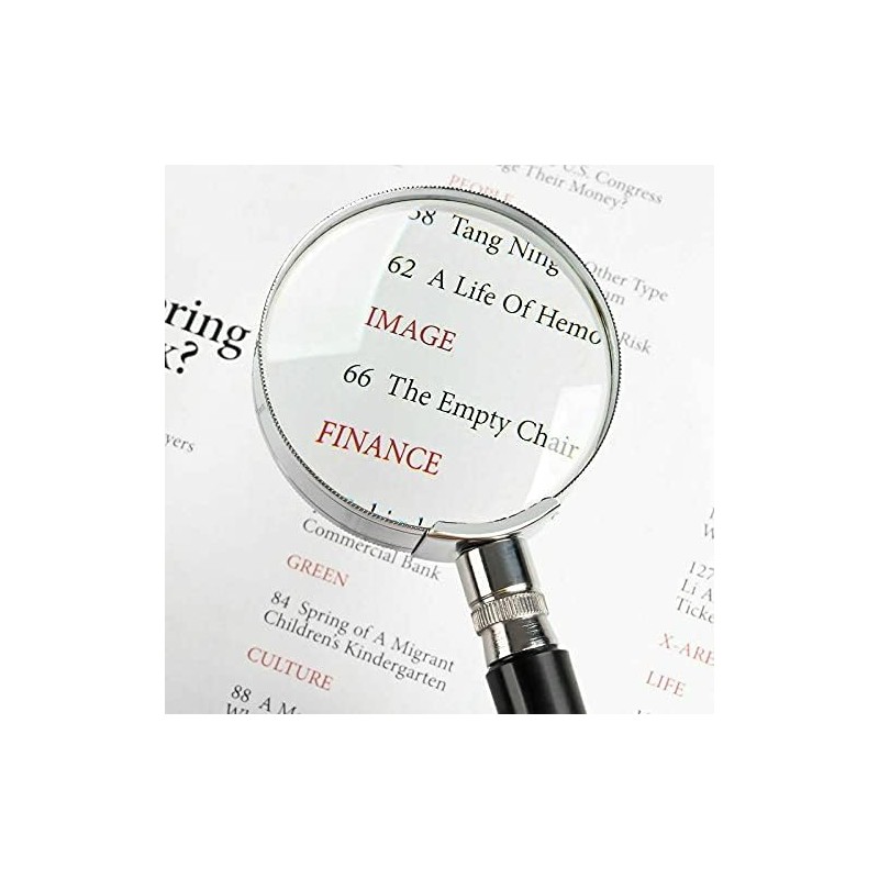 10X Handheld Magnifier Magnifying Glass Handle Low Vision Aid 50mm