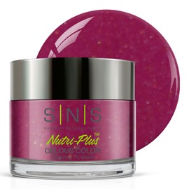 SNS Nail Dip Powder, Gelous Color Dipping Powder - Strawberry Rhubarb Crumble (Purple/Magenta, Shimmer) - Long-Lasting Dip Nail Color Lasts 14 Days - Low-Odor & No UV Lamp Required - 1 OZ