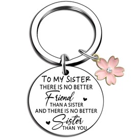 ibiwe Best Sister Ever Gifts Sister Heart Keychain Unbiological Sisters Gifts for Women Birthday Gifts For Sister Graduation Gifts For Friends Bestie Her Girls Cute Key Chain Soulmate