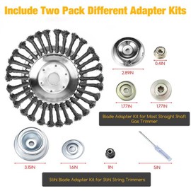 Unbreakable Wired Trimmer Blade, 8/10in Indestructible Trimmer - Cut Everything in Seconds, Indestructible Trimmer Head, Steel Wire Grass Trimmer Head with Universal Adapter Kits (8IN)