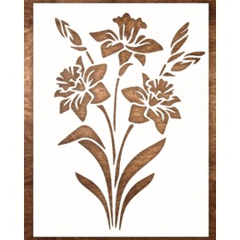 12x15 Inch Large Lily Stencil for Painting on Wood, Canvas, Paper, Fabric, Walls and Furniture - Flower Stencil - Reusable DIY Wall, Art and Craft Stencils, Spring Stencils