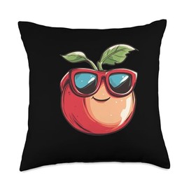 Acerola With Funny Sunglasses Throw Pillow