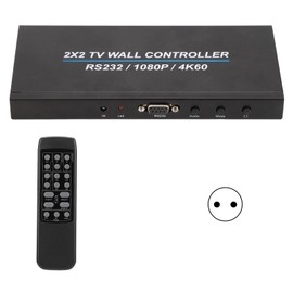 2x2 HD Multimedia Interface Video Wall Controller 4K and 60HZ HD Display 180 Degree Rotate TV Wall Controller 110‑240V EU Plug
