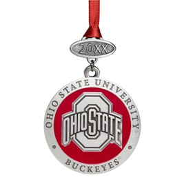 Ohio State 2024 Ornament | Graduation Gift | Hand-Sculpted Christmas Tree Ornament | Intricately Crafted Metal Pewter Alma Mater Inlay by Heritage Pewter