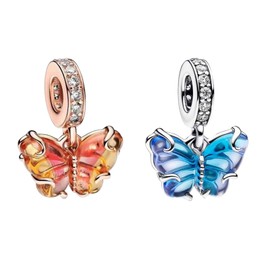 NUNUYAYA Women's Charm Pendant for Bracelet 925 Sterling Silver Elephant Leaf Butterfly Car Dangle Charms Beads Fits Bracelet Necklace Charm Pendant for European Bracelets for Women Girls, Silver,