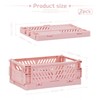 WERJOURU 2-Pack Mini Creats Foldable Plastic Baskets ,Collapsible Storage Box