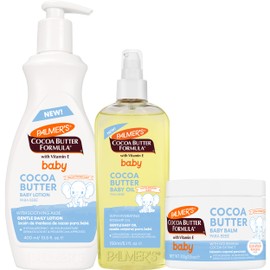 Palmer's Cocoa Butter Formula Baby Essentials Trio, Lotion (13.5  Oz), Oil (5.1 Oz), Balm (3.5 Oz), Provides 48 Hr Moisture to Soothe & Protect Baby’s Skin