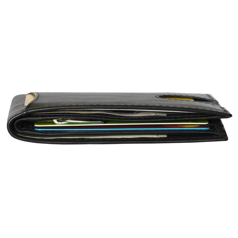 HEMING Black leather wallet for men, small wallet, wallet with