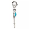 Chisel Stainless Steel Polished Simulated Turquoise Heart Key with Lobster