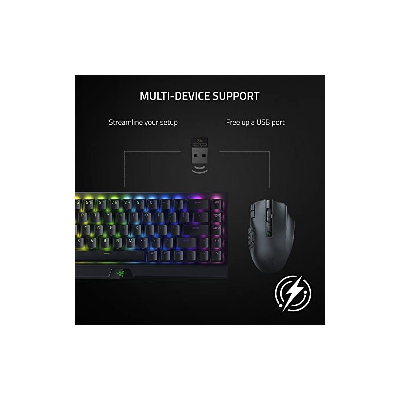 Razer Naga V2 HyperSpeed - Ratón Gamer Inalámbrico MMO con
