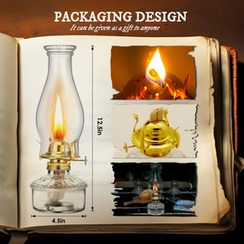 WEERSHUN 2 Pieces Oil Lamps for Indoor Use Hurricane Lamp Kerosene Lantern Vintage Emergency Large Decorative Classic with Adjustable Fire Wick for Home Indoor Use