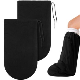 Shupakul 2 Pcs Leg Cast Covers- 21 x 12.5 Inch Adjustable Drawstring Foot Cast Sock Covers- Warm Plaster Stocking Protective for Women Men Foot Leg Ankle Protection
