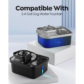 Veehoo 12 Pack Replacement Filters & 12 Pack Pre-Filter Sponges Set for 2.4Gal Dog Water Fountain, 6 Months Set of Replacement Filters for Dog Water Dispenser