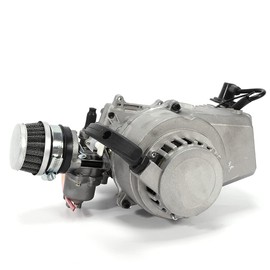 49cc Engine 2-Stroke Mini Complete Engine Motor for Pocket Bike Dirt Bike ATV Scooter, Start Engine with Clutch, Pullstart, Bell, Air Filter, Carburettor, Coil, Clutch and Plug