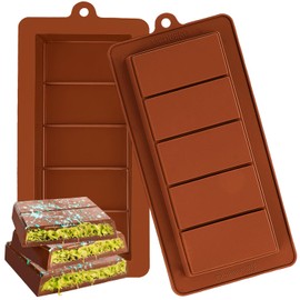 VICDUEKG VICDUEKG 2 PCS Chocolate Bar Molds Deep Silicone Molds for Chocolate Bar Pistachio Dubai Candy Milk Chocolate Stuffed Bar