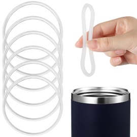 Patelai 6 Pcs 20 oz Replacement Rubber Lid Seals O Shaped Resealable Lid Gaskets for 10, 12, 16 and 20 Ounce Insulated Stainless Steel Tumblers (White)