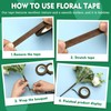 SOCNITC 8 Rolls Floral Tape, 1/2" by 240 Yard Brown