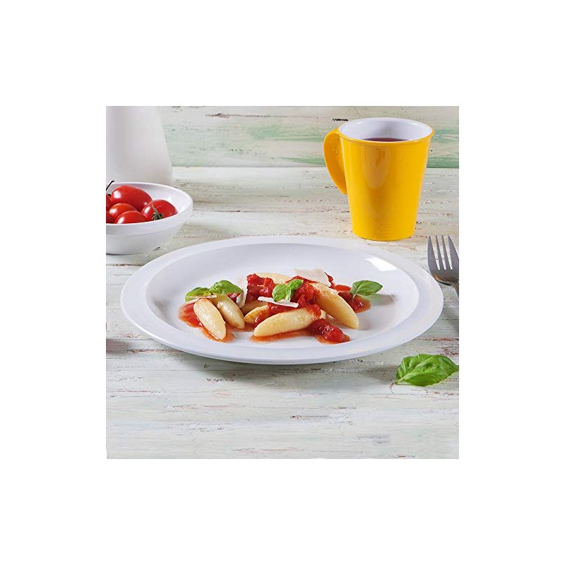 Ornamin Flat Plate Diameter 26 cm Green Melamine Edge (Model