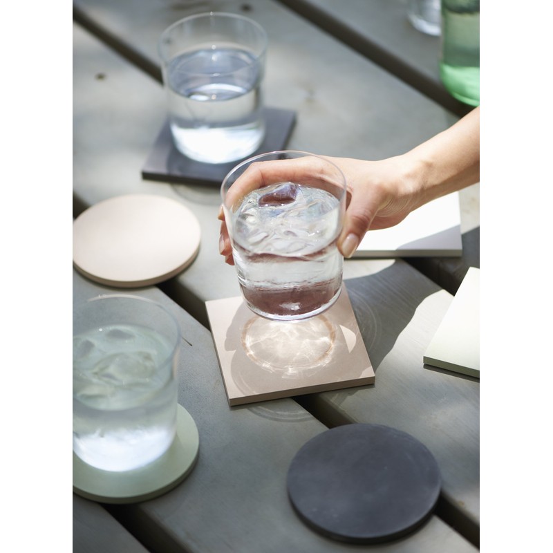 soil D343 BK Diatomaceous Earth Coasters, Large, Circle, Set of