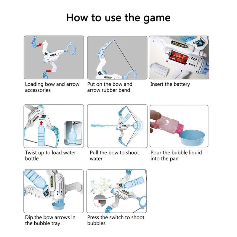 Kids Automatic Bubble Machine Bow and Arrow 2 in 1