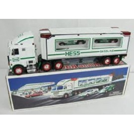 HESS* 1997* TOY* TRUCK* WITH* TWO* RACERS* MINT* IN* BOX*