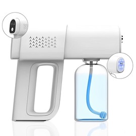 Nano Disinfectant Spray Gun - K5 Pro Cordless Fogger Machine - Versatile Barber Spray Bottle, Atomizer Sprayer for Perfume & Indoor Fogger - Sterilizer Gun & Fog Sanitizer Machine for Home (White)