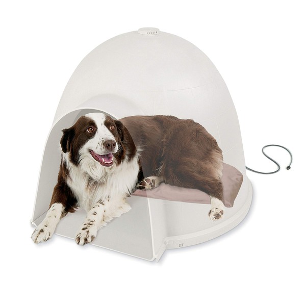 K&H Pet Products Lectro-Soft Igloo Style Dog Bed, Large 17.5-Inch x 30-Inch, 60-Watts