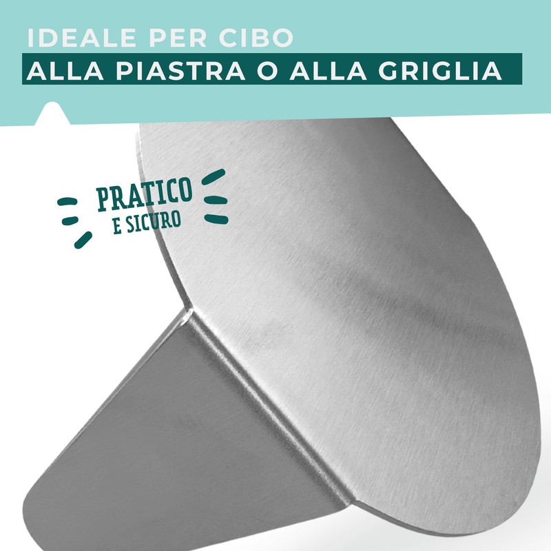 Fackelmann Pressa schiaccia hamburger in acciaio inossidabile, ideale per smash
