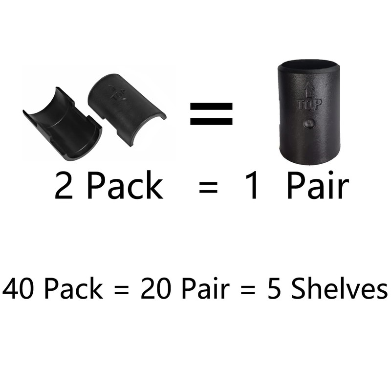 Wire Shelf Clips Shelving Sleeves - 40 Pack Shelf Lock