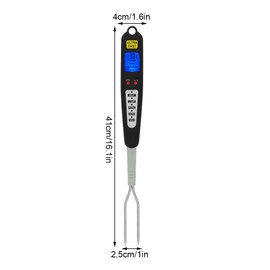 Jerlifkyer Digital meat thermometer fork,instant read temperature with LED screen and ready alarmfood probe gadget for grilling, barbecuing and cooking