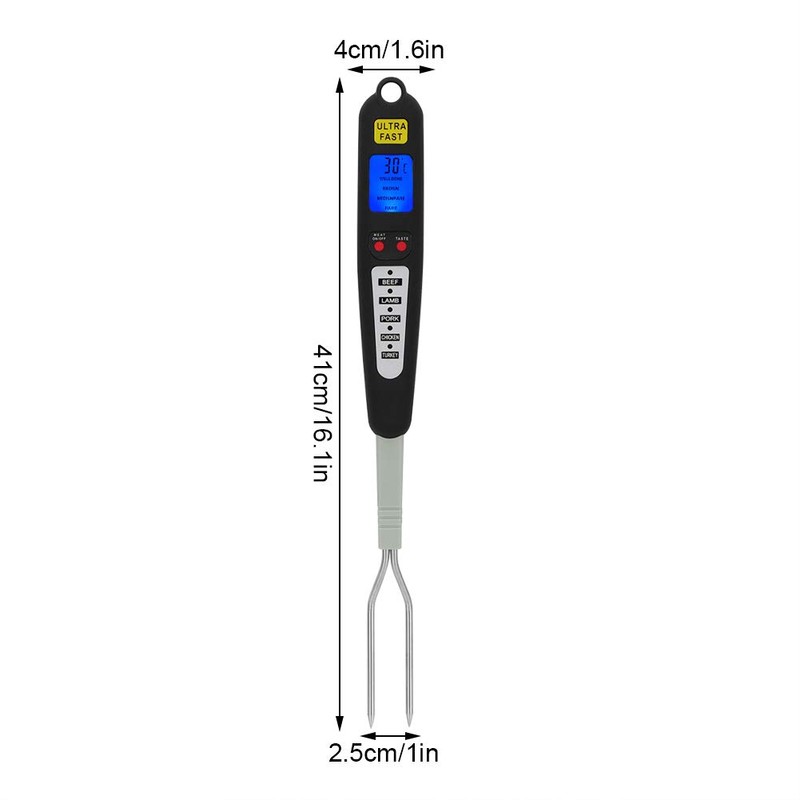 Jerlifkyer Digital meat thermometer fork,instant read temperature with LED screen