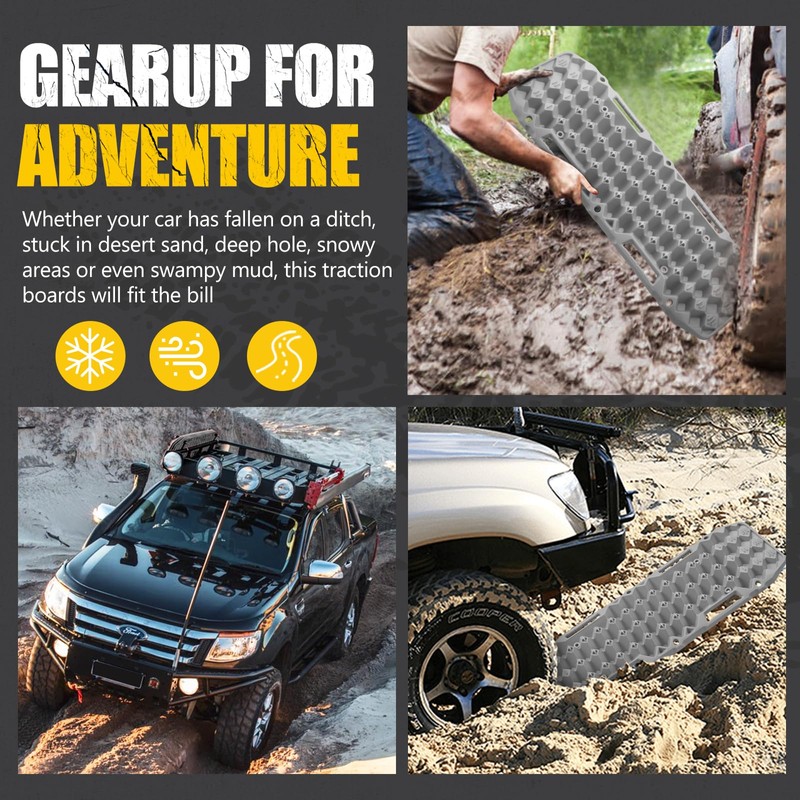 BUNKER INDUST Off Road Traction Boards, Pair Recovery Tracks Traction