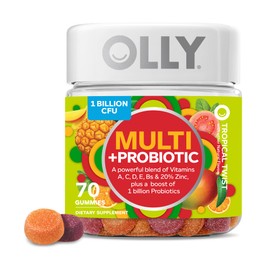 OLLY Olly Multi + Probiotic Adult Multivitamin Gummy, 1 Billion CFUs, Digestive and Immune Support Chewable Supplement, Tropical Twist, 35 Day Supply - 70 Count