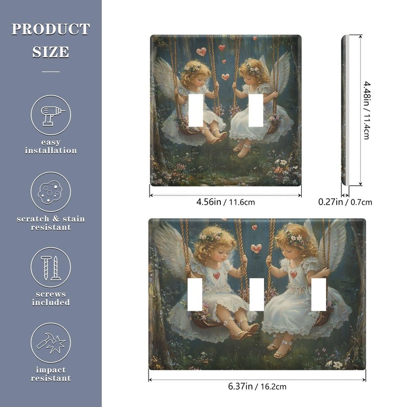 Hezely Cute Angel Toggle Light Switch Wall Plate Cover, Electrical