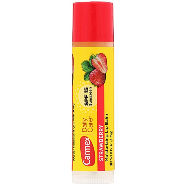 Carmex Cold Sore Relievers Carmex Daily Care Moisturizing Lip Balm Strawberry Spf 15, 0.15 Oz