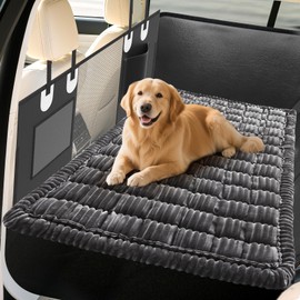 Abdtech Grey Dog Car Seat Cover for Back Seat - Washable Dog Bed & Soft Pet Couch Cover Protector - Scratch-Proof & Not-Slip Travel Pet Mat for Car, SUV(27.6" X 52")