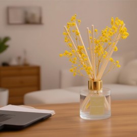 Lemon Verbena Reed Diffuser Set - 3.38 fl oz (100ml) Essential Oil with 6 Reed Sticks | Home & Bathroom Decor